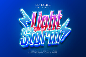 lightning bolt storm editable text effect