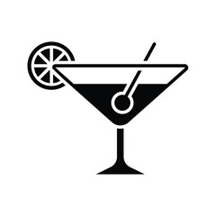 cocktail icon vector design template simple and clean