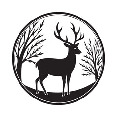 Stunning Deer Silhouette Vector Art for Posters.