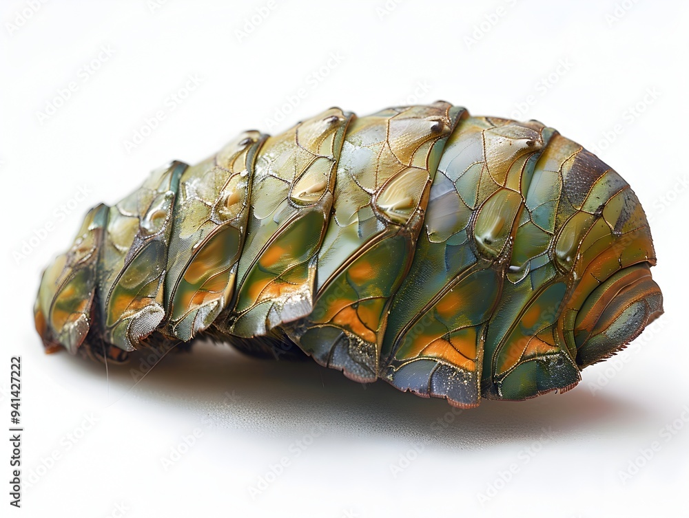 Poster captivating chrysalis intricate textures and patterns of a butterfly cocoon in macro close up