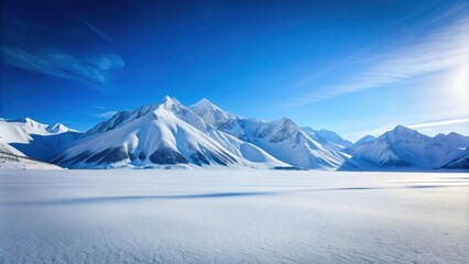 Snow-covered mountain landscape with clear blue sky , snow, mountain, winter, view, cold, nature, snowy, landscape, scenery