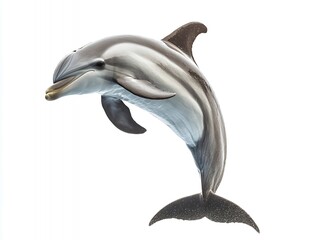 A dolphin leaping gracefully above the water's surface.