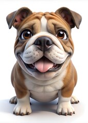Obraz premium bulldog breed dog 3d render, on a white background