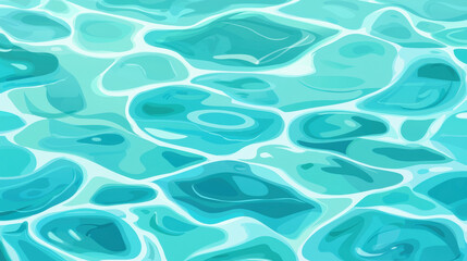 Fototapeta premium Vibrant abstract turquoise and teal water pattern, with flowing waves and ripples, perfect for backgrounds or textile designs.