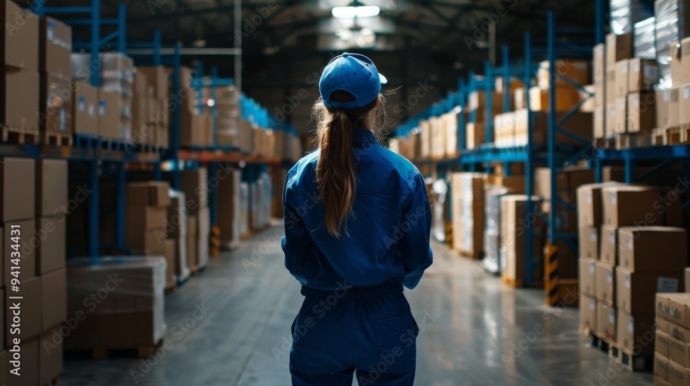 Poster experienced professional managing logistics operations in a warehouse setting, ensuring efficient in
