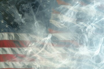 A burning American flag image