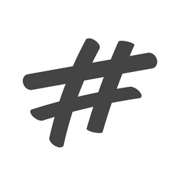 Hand drawn hashtag icon. Tag Vector illustration