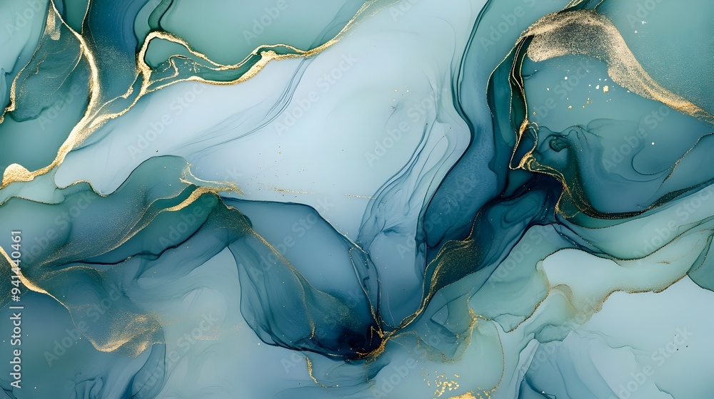 Poster mesmerizing fluid abstract waves of color and movement