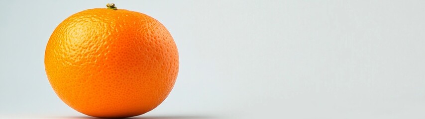 Isolated Orange on Minimalist Background, vibrant orange fruit, crisp details, minimalist setting, clean composition, inviting simplicity, focus on color and form