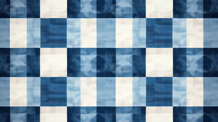 Fototapeta premium pattern of blue and white plaid fabric texture, perfect for backgrounds, textiles, and design projects requiring a classic checkered look.