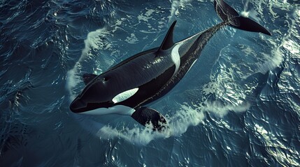 Fototapeta premium Killer Whale Swimming in the Ocean