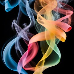 Ribbons of colorful smoke dancing upwards