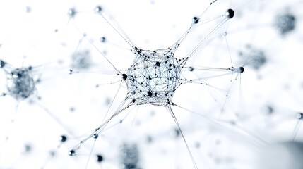 CG Abstract Neural Network: A CG representation of a neural network, with interconnected nodes and lines, floating against a white background.
