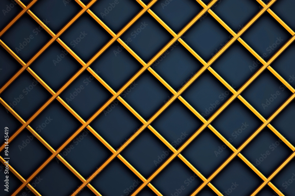 Poster abstract geometric background featuring a pattern of intersecting golden lines creating diamonds aga