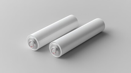 Two White Rolled Posters on Light Gray Background Generative AI