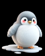Obraz premium 3D Illustration of a Cute Baby Penguin