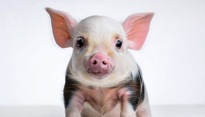 An isolated mini pig on a white background