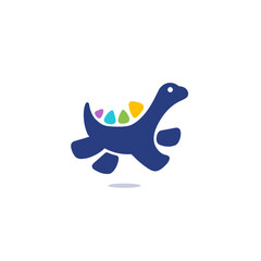Cute Cand Colorful Dinosaur Brachiosaurus, Child care and school  Logo Design Vector