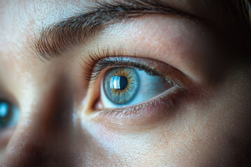 A close-up of a person's eyes revealing deep anxiety, reflecting hidden emotions and the complexities of inner turmoil and suspicion.
