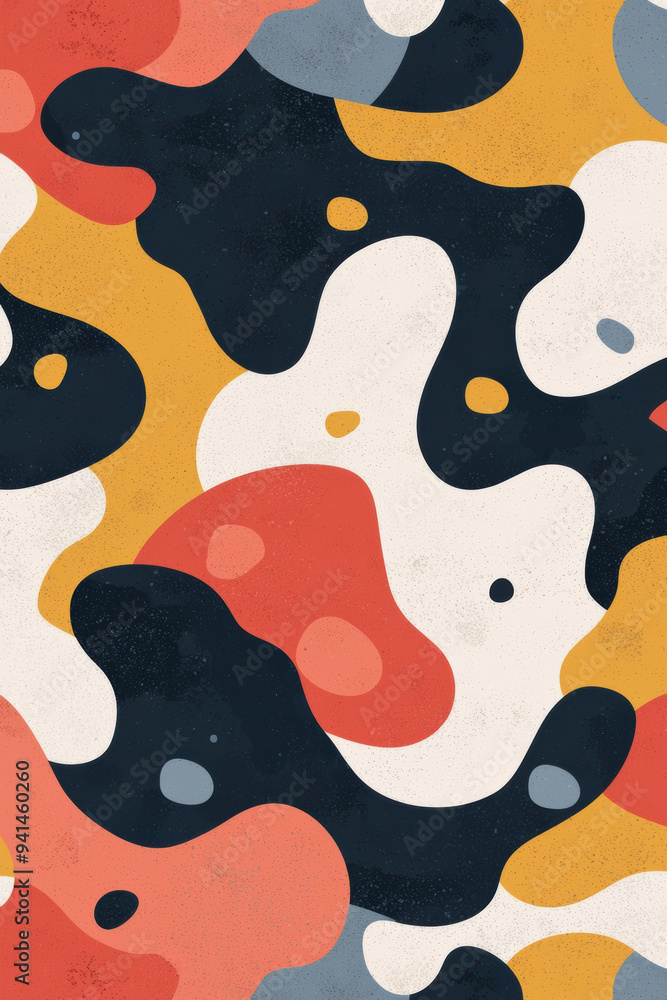 Poster abstract art with vibrant colors and bold shapes, creating a dynamic and eye-catching pattern perfec
