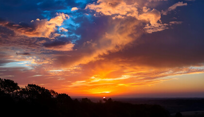 Fototapeta premium beautiful sunset breathtaking view sunset sky warm soothing colors