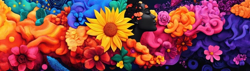 A vibrant and colorful floral arrangement featuring various flowers, textures, and hues, perfect for nature and decor themes.