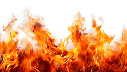 Fototapeta premium fierce flames forming border white background