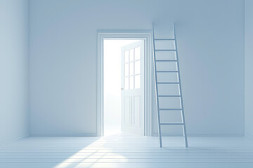 A Serene Escape: A Ladder Leading to a Bright Doorway Symbolizing New Beginnings and Endless Possibilities Ahead.