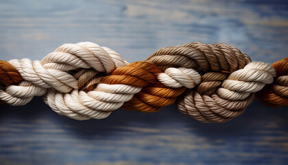 Fototapeta premium teamwork rope illustration strong diverse rope symbolizing teamwork