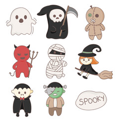 Set of halloween spooky
