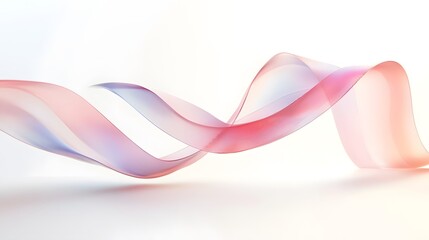 CG Floating Ribbon with Soft Shadows: A smooth, flowing CG ribbon twisting and turning in mid-air, set against a white background.
