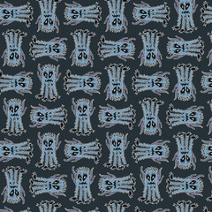 Little demon hand drawn illustration motif random pattern