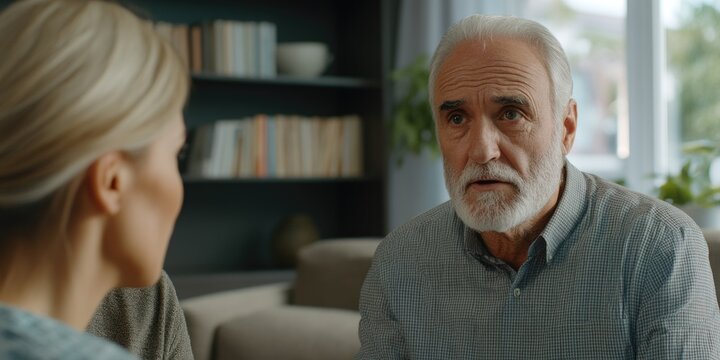 Intimate Conversation Between Older Couple - Powered by Adobe