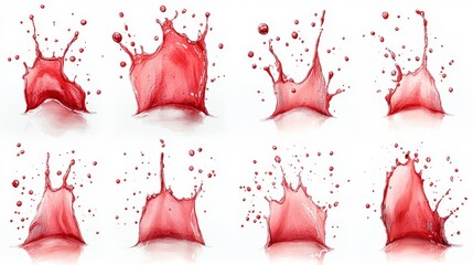 Red Liquid Splashes - Generative AI