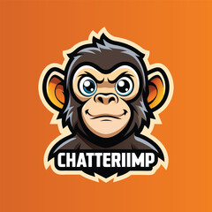 Chimpanzee monkey mascot logo icon vector design