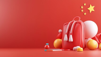China's national progress, advanced education systems, 3D illustration
