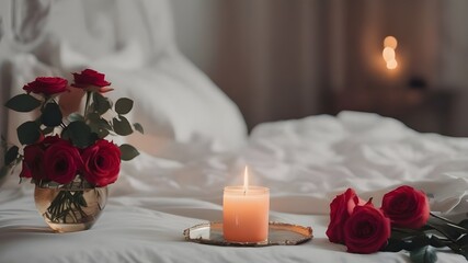 Obraz premium rose, bed, candle