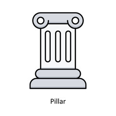 PillarVector filled outline icon design illustration. Law And Justice symbol on white background EPS 10 File .