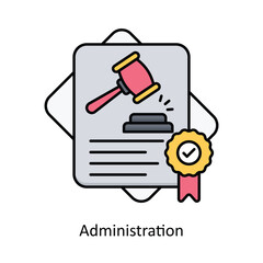 Administration Vector filled outline icon design illustration. Law And Justice symbol on white background EPS 10 File .