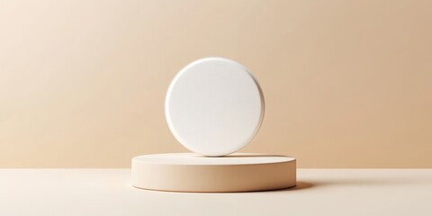 A 3D simple style icon of a round white tablet with a smooth surface and soft shadow set against a plain background to symbolize a generic drug