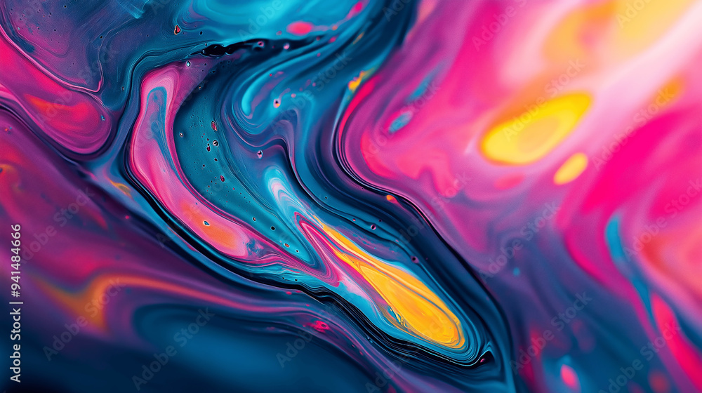 Poster colors abstract glowing paints abstract background. minimalistic colored abstract inks forms backgro