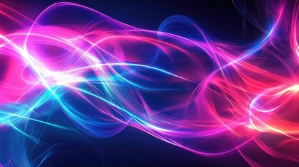Fototapeta premium Abstract background with flowing lines and bright neon colors, evoking a sense of movement and energy