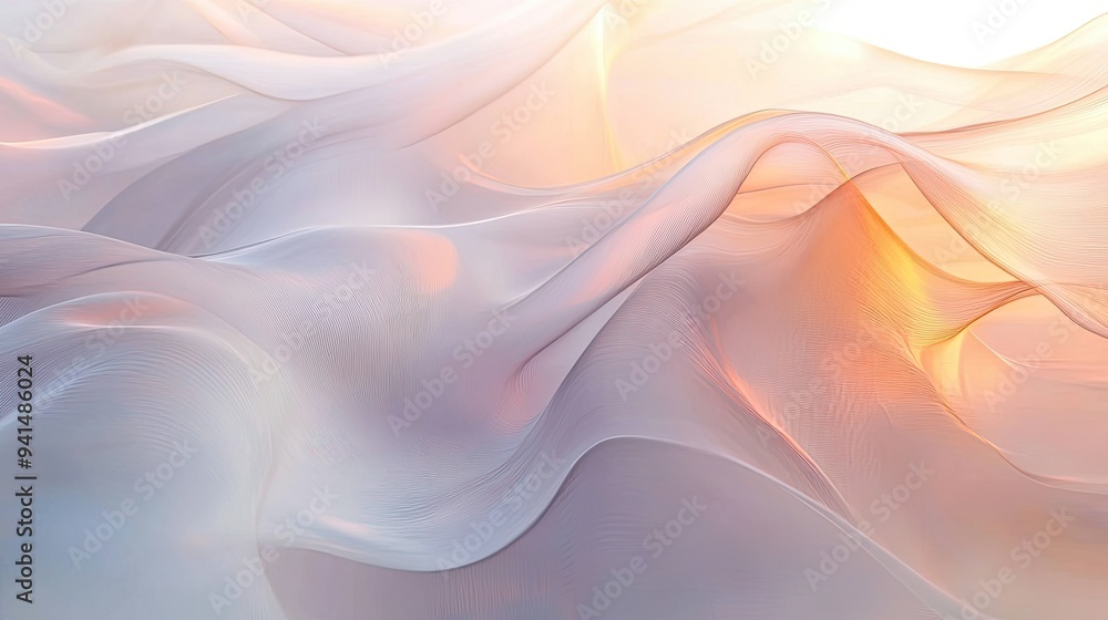 Poster abstract background with flowing lines and soft, blended colors, creating a sense of calm and fluidi
