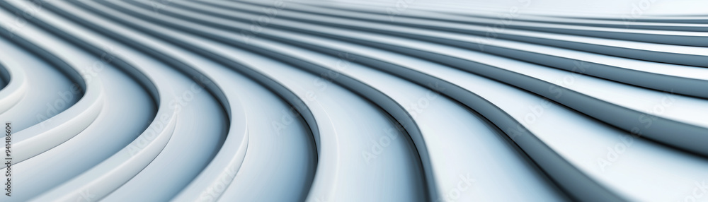 Aufkleber abstract of curved lines forming a smooth, flowing pattern with a modern, futuristic aesthetic in li