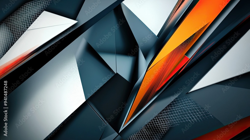 Fototapete abstract background with sharp, geometric patterns in contrasting colors, creating a dynamic and mod