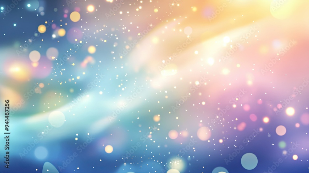 Poster abstract background with soft, blurred lines and light bokeh effects, evoking a dreamy and ethereal 