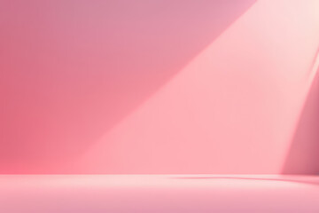 pink wall background with shadow for highlight product display presentation