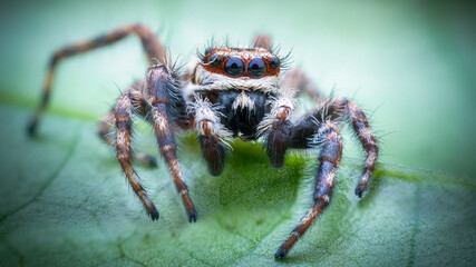 Adult Male Gray Wall Jumping Spider of the species Menemerus bivittatus