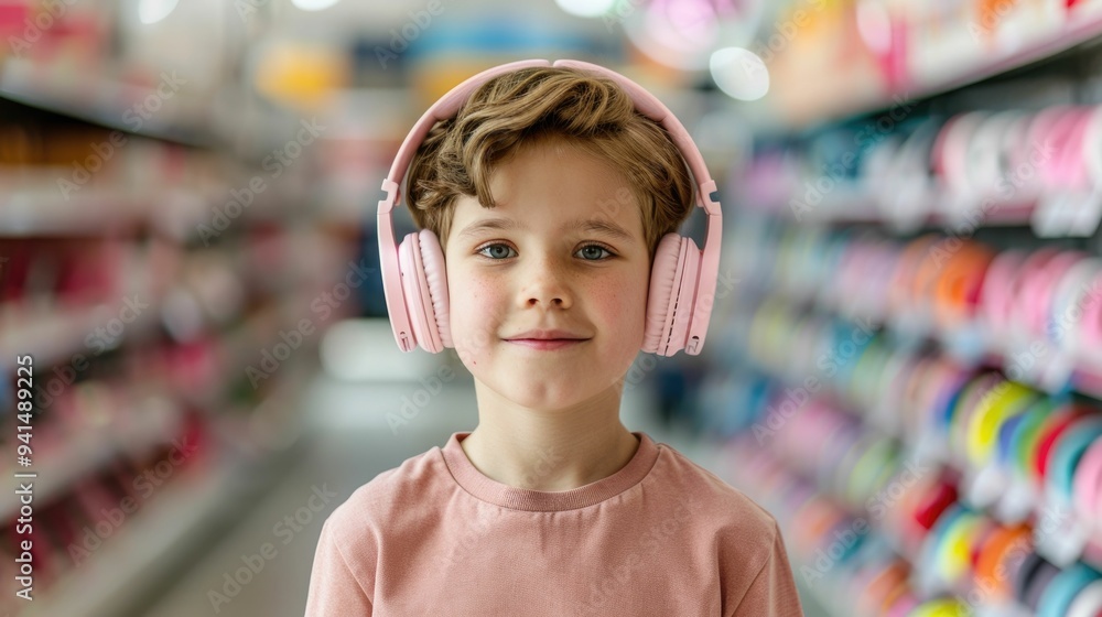 Poster A family exploring various tech products such as headphones at a retail store to find the best solutions for enhancing their study environment and learning experience