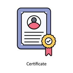 CertificateVector filled outline icon design illustration. Law And Justice symbol on white background EPS 10 File .